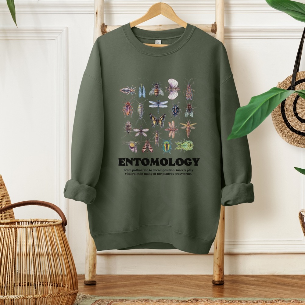 🚨 LAST ONE 🚨 Entomology Insect Science Graphic Crewneck Sweatshirt - Picture 6 of 11